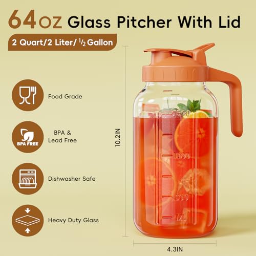 Glass Pitcher with lid