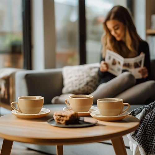 6 Ounce Cappuccino Cups with Saucers (4 Count)