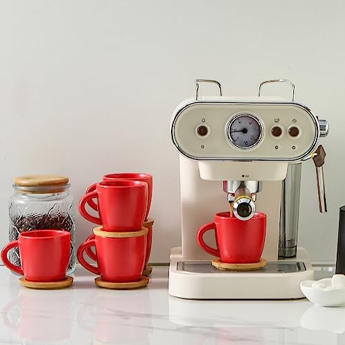6 Ounce Espresso Cups with Saucers (6 Count)