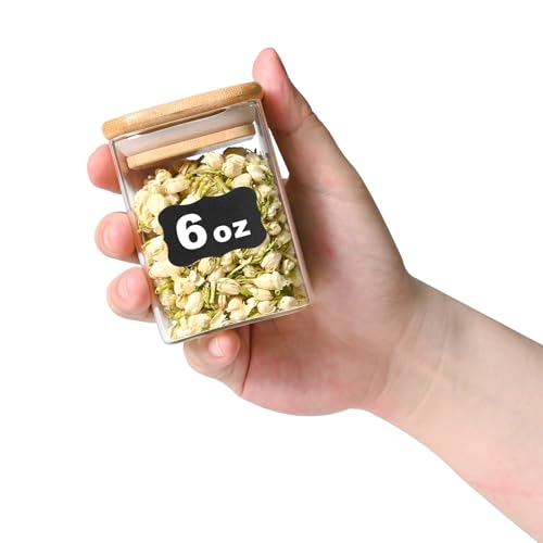 Glass Food Storage Jars Square 6oz (16 Count)