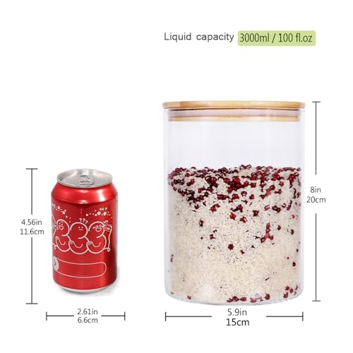 Set of 2 Large Glass Food Storage jar