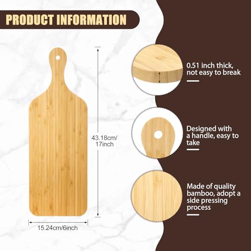 6 Pcs Thicken Cutting Board Bulk Wood Board for Chopping Serving Charcuterie Material for Laser Engraving Mother' Day Wedding Housewarming Gift (6 Count)