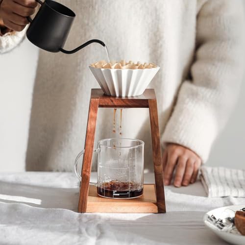 Pour Over Coffee Station Coffee Dripper Stand Wooden Drip Station Pour Over Coffee Maker Stand Filter Holder