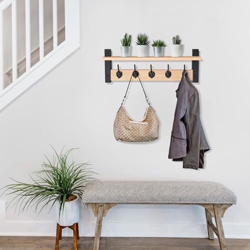 Coat Rack Wall Mount with Shelf