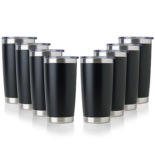 20oz Stainless Steel Tumbler Bulk with Lid (8 Count)