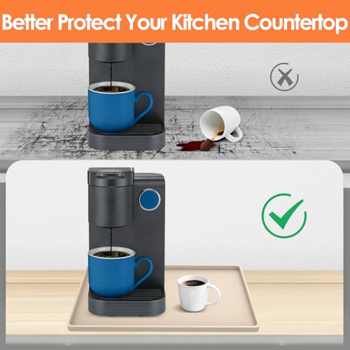 Silicone Coffee Maker Mat with Lip for Countertops