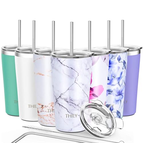 Stainless Steel Vacuum Insulated Tumbler Travel Mug 20 oz Coffee Cup with 2 Lids and Straws
