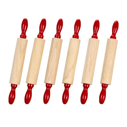 Natural Wood Rolling Pins for Kids (6 Count)