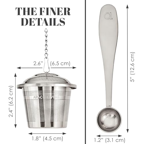 Tea Infuser Set of 2 with Tea Scoop & Drip Trays