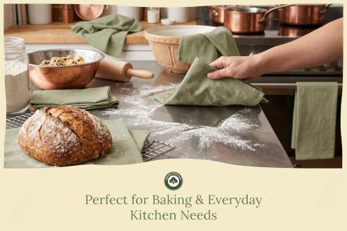 Organic Cotton Bulk Sage Green Flour Sack Kitchen Towels (10 Count)