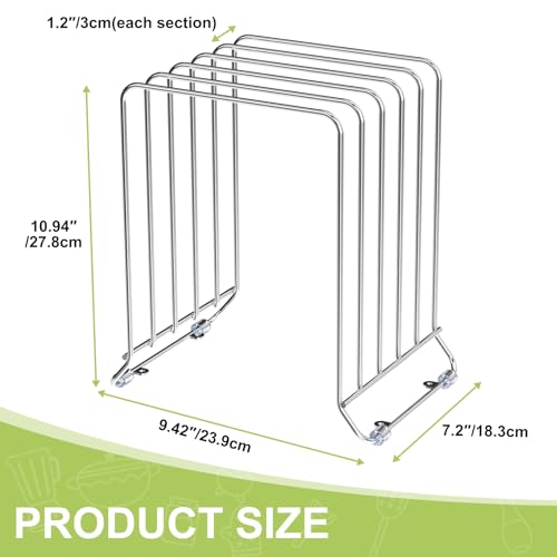 2 Pack-X-Large Kitchen Cabinet Organizer - Storage Tray Organizer Rack for Kitchen Cabinet - Divided Holder with 5 Slots for Skillets, Cutting Board, Baking Sheets(Chrome) (2 Count)