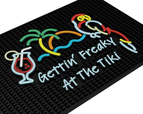 Gettin Freaky at The Tiki Bar Mat 18x12 in