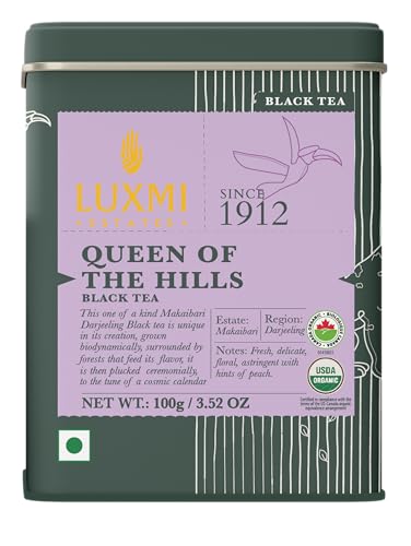 Estates Queen of the Hills Organic Darjeeling Black Tea Loose Leaf 50 Cups (3.5274 Ounce)