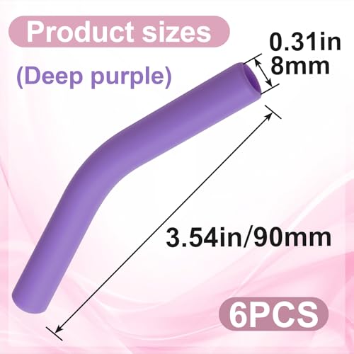 6pcs Food Grade Silicone Metal Straw Tips (6 Count)