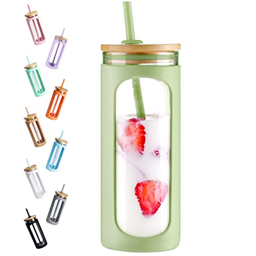 20oz Glass Tumbler with Straw and Lid