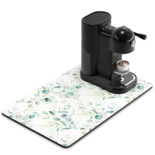Coffee Mat 12" x 19" Cute Minimalism Design Coffee Bar Mats for Espresso Machine Station Accessories and Organizer
