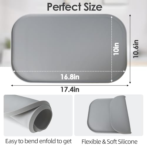 Silicone Coffee Maker Mat with Lip for Countertops