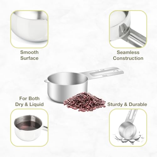 2PCS 1/4Cup (60ml, 2oz) Measuring Cup, Etched Inner Scale Measure Scoop (2 Count)