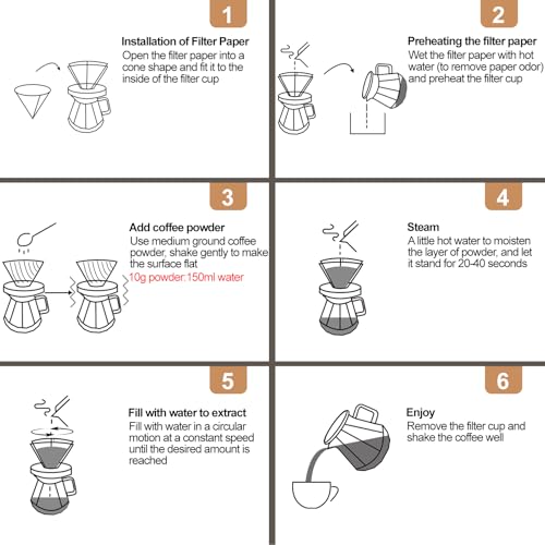 Pour Over Coffee Maker 400ml Borosilicate Glass Drip