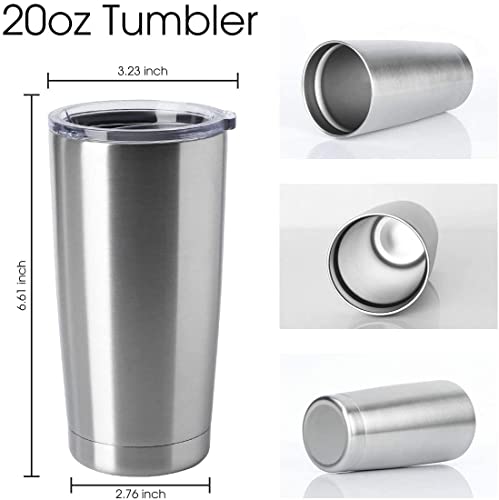 20oz Tumblers Stainless Steel Mugs with Lid Double Wall Vacuum Insulated Coffee Cups for Cold & Hot Drinks (12 Count)