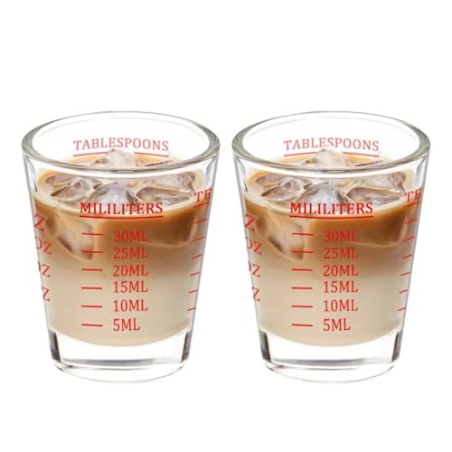 Shot Glasses Measuring cup Liquid Heavy Wine Espresso Shot Glass 26 (2 Count)