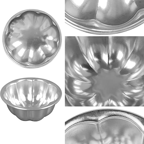 Molds Aluminum for Jello Small Cup Cake Nonstick Tartlets Baking Tool (6 Count)