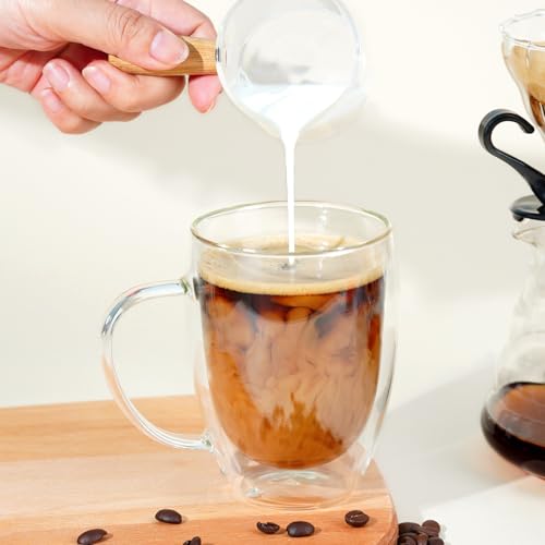Double Wall Glass Coffee Mugs 12 OZ (2 Count)