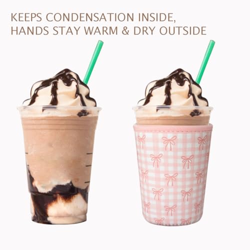 Reusable Insulated Neoprene Iced Coffee Cup Sleeve (3 Count)