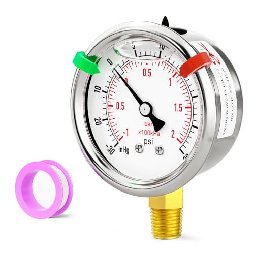 Glycerin Filled Vacuum Pressure Gauge