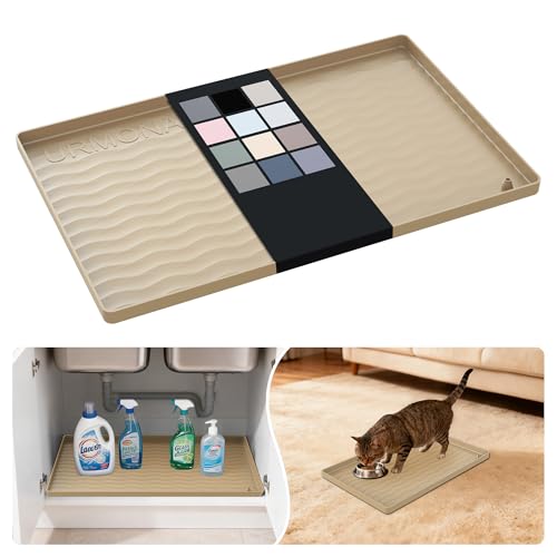 Waterproof Silicone Under Sink Mat 19'' x 12'' Shelf Liner for Kitchen and Bathroom