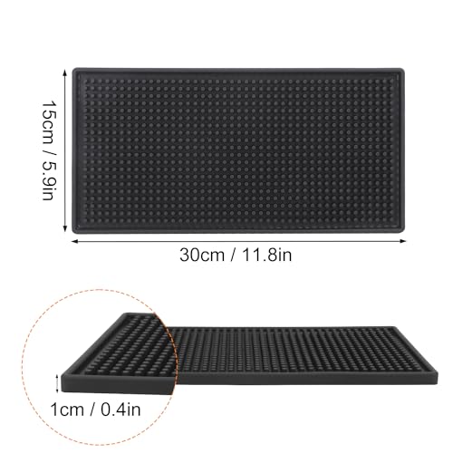 10 Pack 6 x 12 Inch Rubber Bar Mats (10 Count)