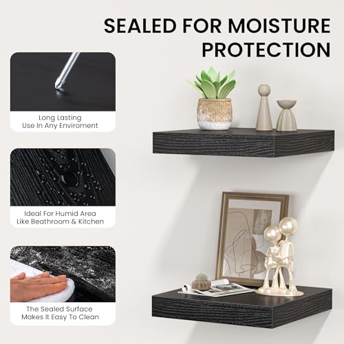 Square Floating Shelves for Wall (4 Count)