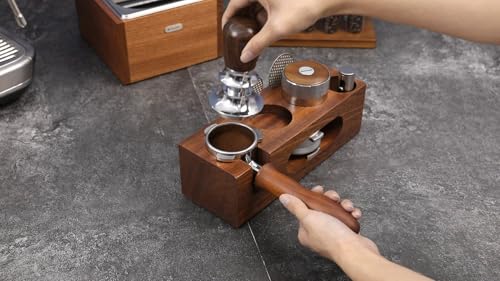 espresso tamping station called Coffee Tamper Station Fit 51 to 54mm Espresso Accessories The tamper holder Or organizer station Adjustable Portafilters Stand Height