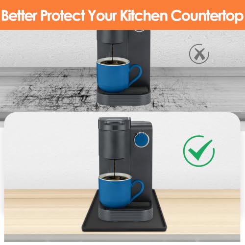 Silicone Coffee Maker Mat with Lip for Countertops