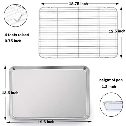 19.6 Inch Baking Sheet with Rack Set