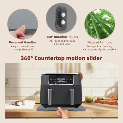 360°Rolling Tray Bamboo Appliance Slider for Breville Espresso Machine