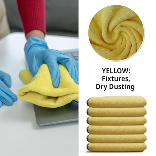 Premium Microfiber Cleaning Cloth 16"x16" (12 Count)