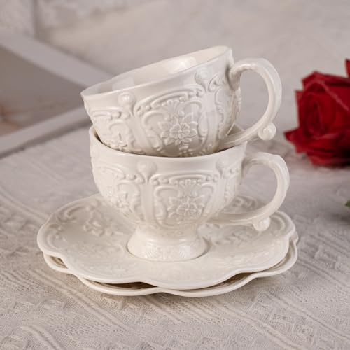 Tea Cups and Saucers Set of 2 (2 Count)