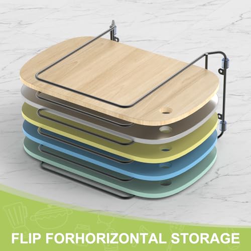 2 Pack-X-Large Kitchen Cabinet Organizer - Storage Tray Organizer Rack for Kitchen Cabinet - Divided Holder with 5 Slots for Skillets, Cutting Board, Baking Sheets (Black) (2 Count)