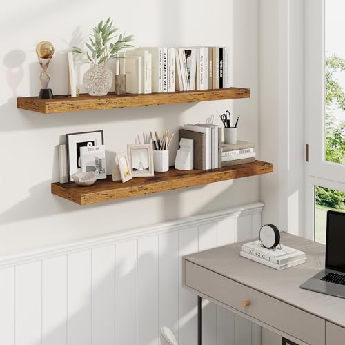 40 Inch Brown Floating Shelves (2 Count)
