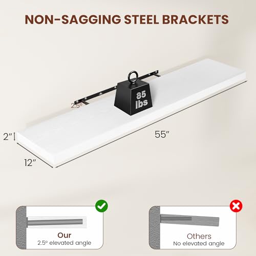 Deep Floating Shelves 55x12” Set of 2 (2 Count)