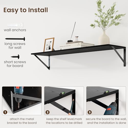 Deep Floating Shelves for Wall (2 Count)