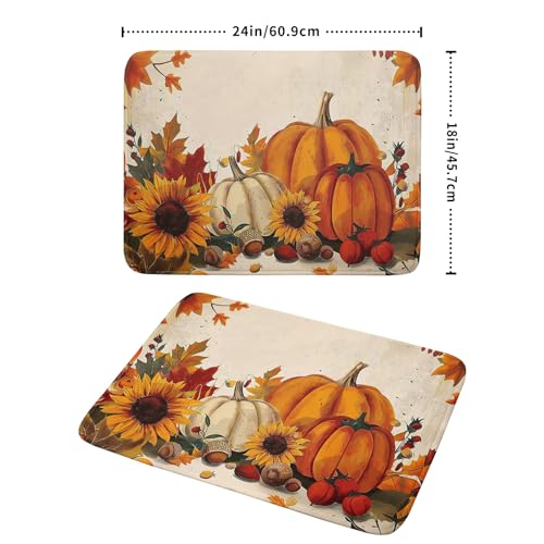 Happy Thanksgiving Day Harvest Dish Drying Mat for Kitchen Counter