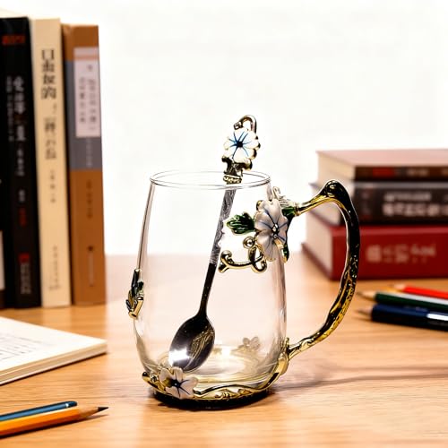 Best Gifts For Women Mom Blue Glass Coffee Tea Mug Unique Birthday Christmas Gift For Women Who Have Everything