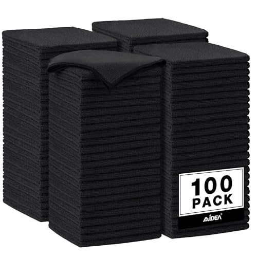 Microfiber Cleaning Cloth Black 100PK (100 Count)