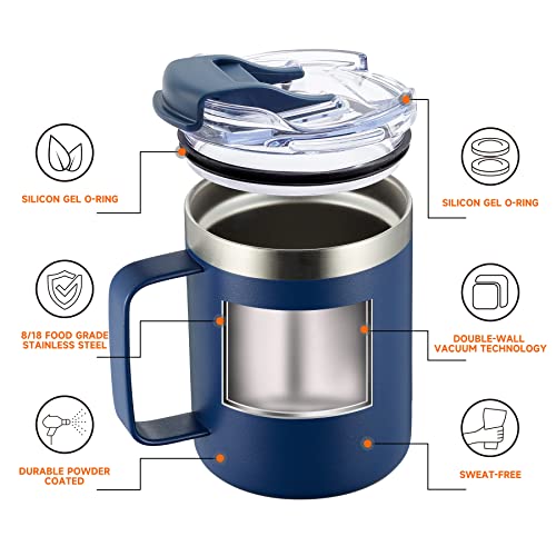 12oz Insulated Travel Coffee Mug with Handle