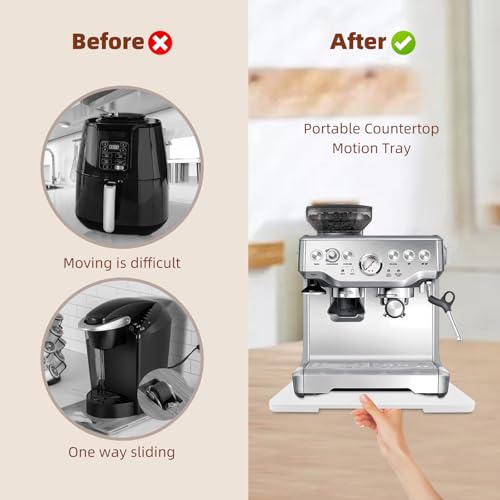 360°Rolling Tray Bamboo Appliance Slider for Breville Espresso Machine