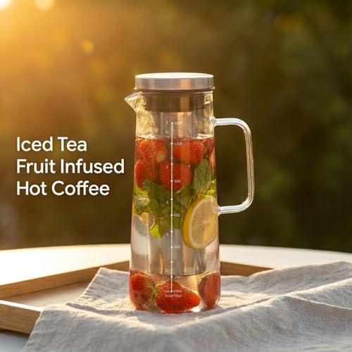 48oz Glass Cold Brew Coffee Maker & Iced Tea Pitcher