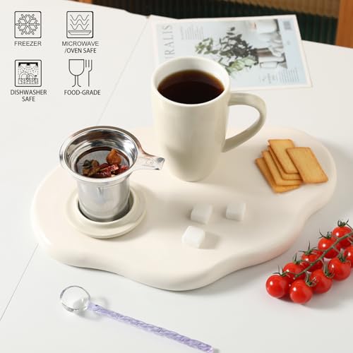 Sweejar Porcelain Tea Mug with Infuser and Lid
