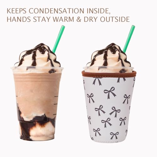 Reusable Insulated Neoprene Iced Coffee Cup Sleeve (3 Count)